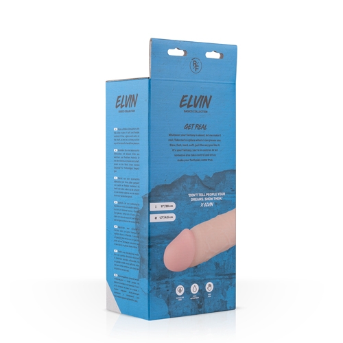 Фаллоимитатор реалистичный на присоске бежевого цвета EasyToys Elvin длина 274 мм - 6