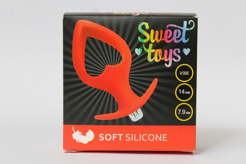 Втулка анальна з вібрацією Sweet Toys L 140 мм d 79 мм, Колір Червоний - 4