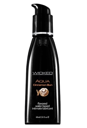 Оральний лубрикант зі смаком булочки з корицею на водній основі Wicked Aqua Cinnamon Bun 60 мл - 1