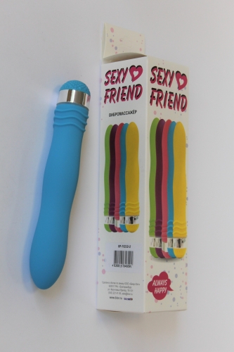 Вибратор вагинальный силиконовый цвет голубой Sexy Friend - 4