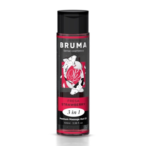 Масажна олія Лубрикант із ароматом полуниці Bruma Premium Massage Hot Oil Strawberry 3 в 1 100мл - 1
