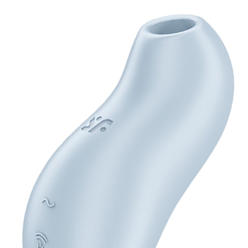Вакуумный клиторальный стимулятор с вибрацией голубого цвета Satisfyer Pocket Pro 1 - 4
