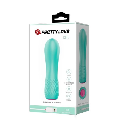 Вібратор водонепроникний силіконовий Pretty Love ELFIN BI-014546 зелений - 9