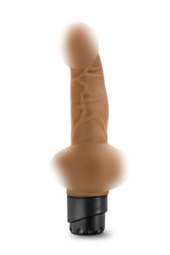 Реалістичний вібромасажер тілесного кольору Dr. SKIN COCK VIBE 12 MOCHA - 1