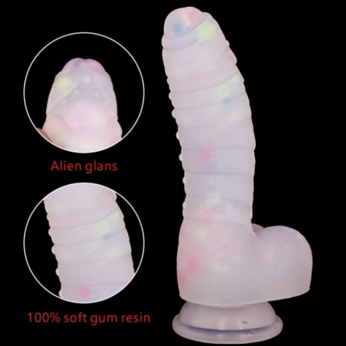 Фалоімітатор, що світиться на присосці Jelly Mech - 3