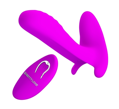Вибратор со стимулятором клитора фиолетовый PRETTY LOVE Remote Control Massager - 2