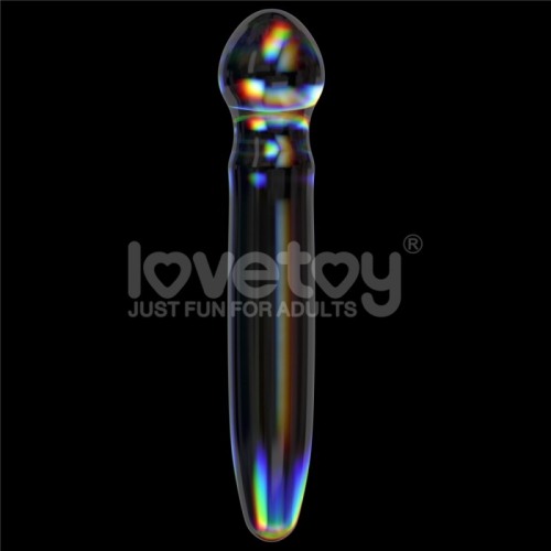 Скляний фалоімітатор різнокольоровий Lovetoy Twilight Gleam - 3