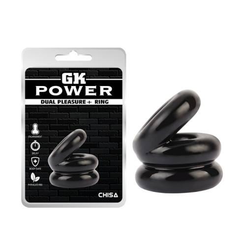 Ерекційні кільця на член чорного кольору Chisa Dual Pleasure Ring - 1