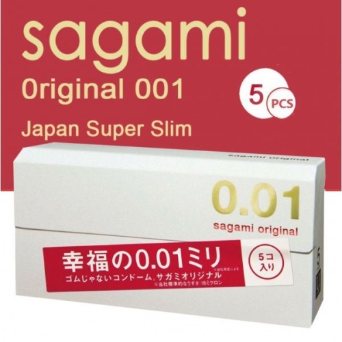 Ультратонкі презервативи Sagami Original 0.01мм 5 штук - 1