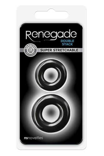 Ерекційні кільця на член чорні NS Novelties Renegade 2 штуки - 2