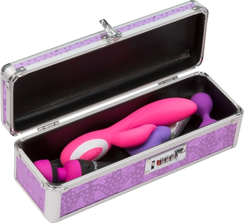 Кейс для хранения секс-игрушек Powerbullet Lockable Vibrator Case Purple с кодовым замком - 5