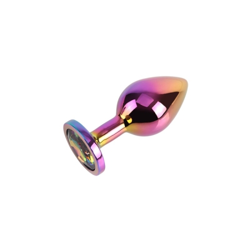 Анальна пробка із кристалом райдужного кольору Chisa Gem Butt Plug розмір Medium - 3