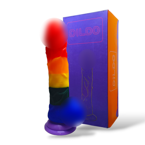 Яскравий фалоімітатор на присосці кольоровий Cottelli Collection Festive penis - 1