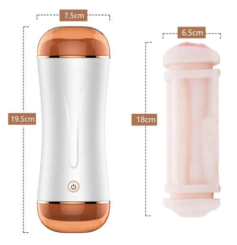 Подвійний мастурбатор Вагіна і ротик з вібростимуляцією BOSS Vibrating Masturbation Cup - 6