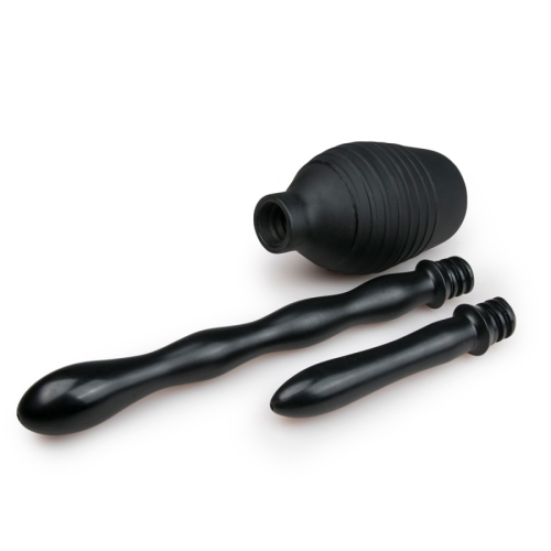 Анальний душ чорного кольору You2Toys Shower Me 300 мл 2 насадки - 2