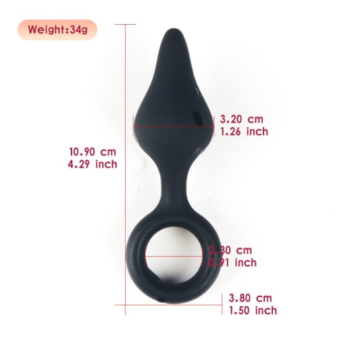 Анальна пробка із кільцем чорна Lustoy Fantastic Anal Plug - 2
