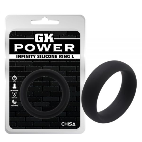Ерекційне кільце для чоловіків чорного кольору Chisa Infinity Ring Large - 1