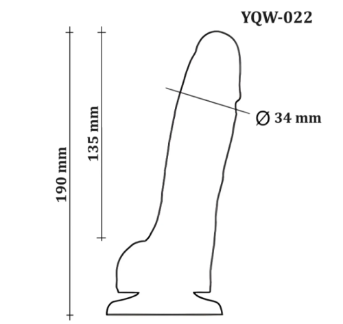 Фаллоимитатор реалистичный с мошонкой на присоске силиконовый телесный OYO - Dildo Double Layer Silicone YQW-022 - 6