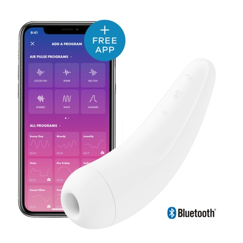 Вакуумный клиторальный стимулятор смарт Satisfyer Curvy 2+ White - 1