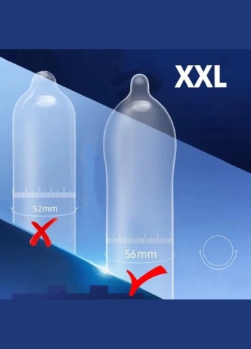 Латексні ультратонкі гладкі презервативи збільшеної ширини OLO XXL Ultrathin Extra Large 10 штук - 2