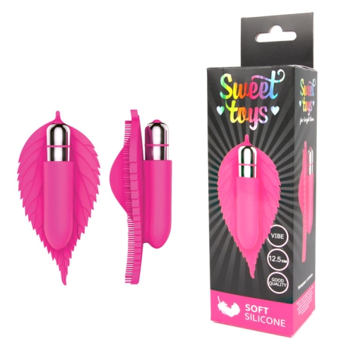 Вібратор силіконовий для клітора з відростками SWEET TOYS Рожевий L 12,5 см ширина 6 см зі знімною вібропулею - 1