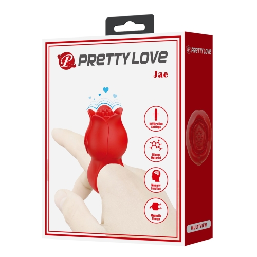 Вібратор на палець квітка для клітора червона Lybaile PRETTY LOVE JAE - 10