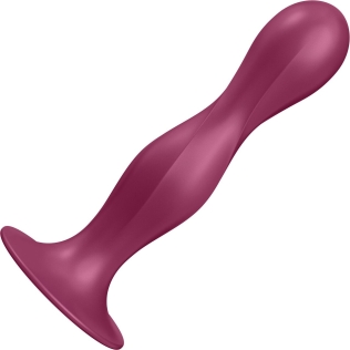 Дилдо силиконовое с двумя тяжелыми шариками бордовое Satisfyer Double Ball-R