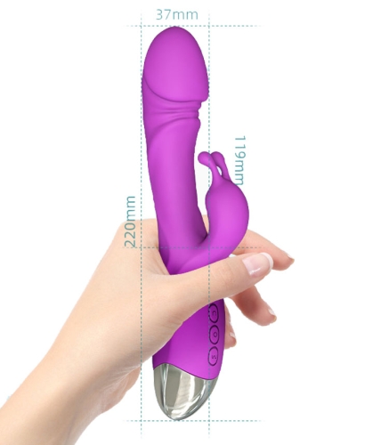 Вибратор кролик с отростком для клитора фиолетовый Cottelli Collection Free Romeo - 7