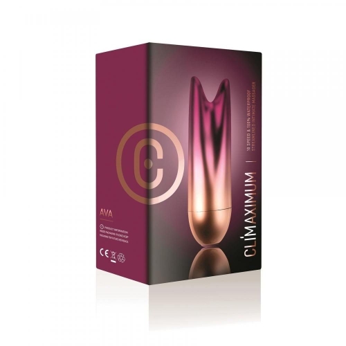 Вібратор для стимуляції клітора та сосків фіолетово-золотистого кольору Climaximum Ava - 6