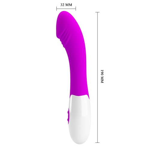 Вібратор для точки G ребристий біло-фуксія Lybaile Pretty Love Elemental Vibrator - 6