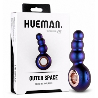 Анальный вибратор  силикон фиолетового цвета Hueman Outer Space Vibrating Anal Plug