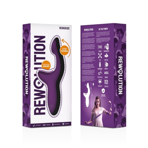 Вибратор с отростком для клитора фиолетового цвета Rewolution Rewokiss Vibrating - 2