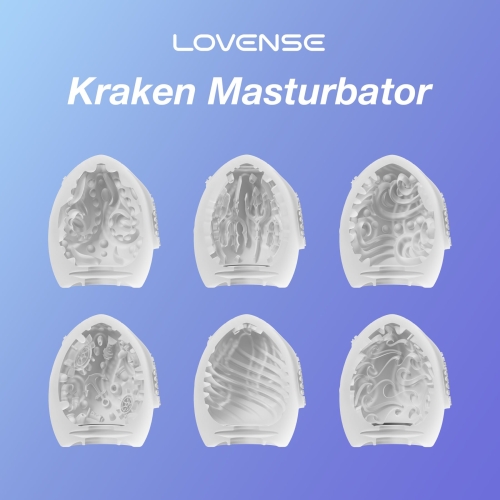Набір мастурбаторів яєць для члена білого кольору Lovense Kraken masturbator egg box - 5