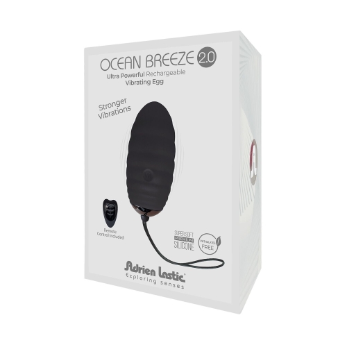 Віброяйце чорного кольору з пультом ДК Adrien Lastic Ocean Breeze - 4
