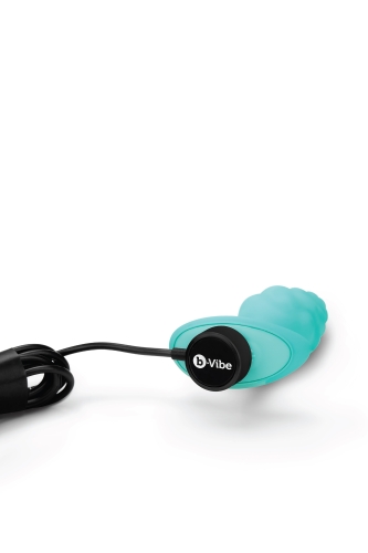 Анальна пробка із вібрацією B-Vibe для інтимних ігор силіконова рельєфна блакитна - 7