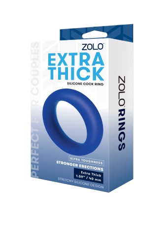 Эрекционное кольцо синего цвета Zolo EXTRA thick cock ring - 2
