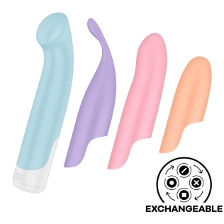 Набор вибратора со сменными насадками разных цветов Satisfyer Playful Four 4 сменные насадки
