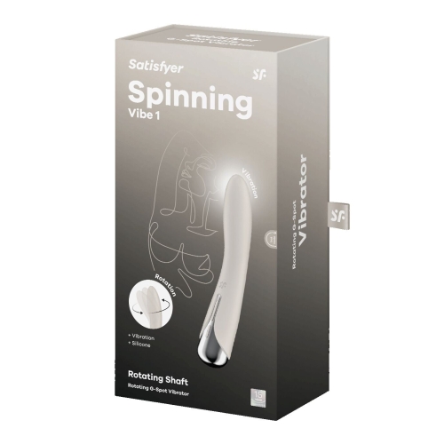 Вибратор вагинальный и для точки G с ротацией бежевого цвета Satisfyer Spinning Vibe 1 - 8