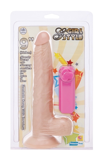 Вібромасажер на присоску реалістик тілесного кольору NMC G-GIRL Style vibrating dong - 2