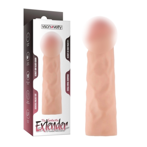 Насадка на член реалістична, що подовжує тілесного кольору Vscnovelty Fantastic Penis Extender - 1