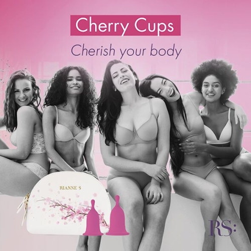 Менструальні чаші 2 шт Розмір S і M рожеві Rianne Femcare Cherry Cup - 4