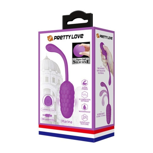Віброяйце з рельєфом фіолетове Pretty Love MARINA - 11