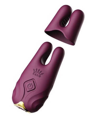 Бездротові вібруючі затискачі для сосків ZALO Nave Vibrating Nipple Clamps фіолетовий - 2