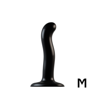 Насадка для страпона силиконовая черного цвета Strap On Me P&amp;amp;G-Spot Dildo размер M