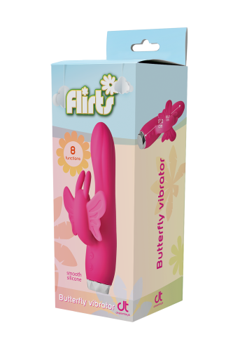 Вибратор для точки G и с отростком бабочкой для клитора розового цвета Dream Toys - 7
