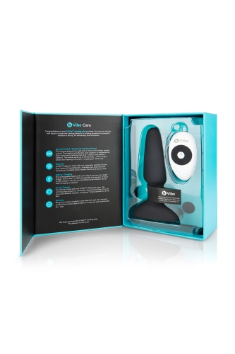 Анальная пробка с вибрацией и пультом управления B-VIBE для эротических игр силиконовая черная - 9