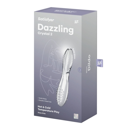 Двусторонний стеклянный дилдо прозрачный Satisfyer Dazzling Crystal 2 Transparent - 5