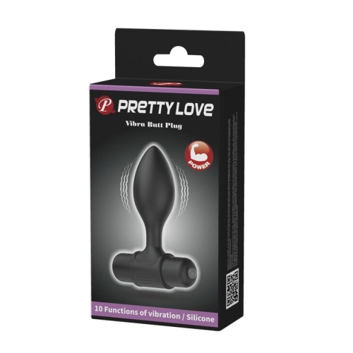 Силіконова вібропробка чорна Pretty Love-Vibro but plag - 11