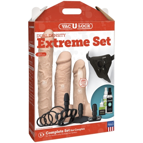 Набор для страпона насадки и трусики двойной плотности Doc Johnson Vac U Lock Extreme Set - 5