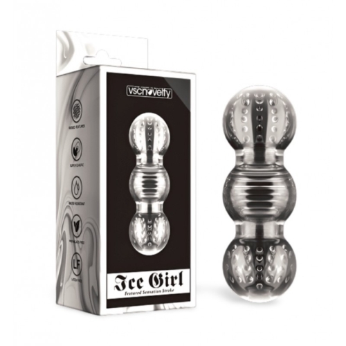 Мастурбатор рельефный без вибрации Ice Girl Textured Sensation Stroker прозрачный - 1